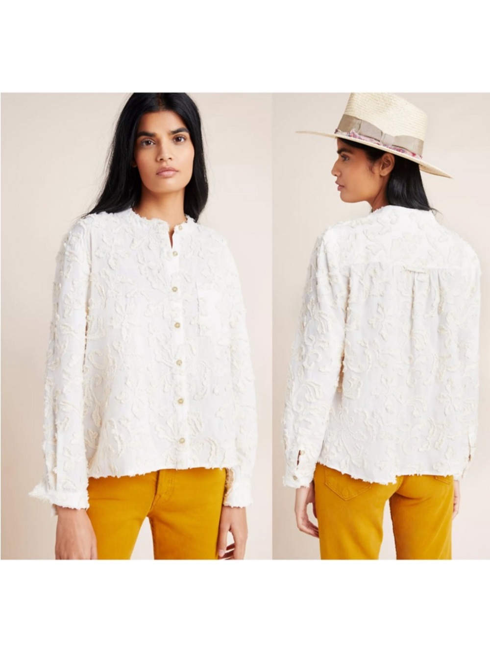Pilcro The Whitney Embroidered Trapeze Buttondown - Picture 2 of 10